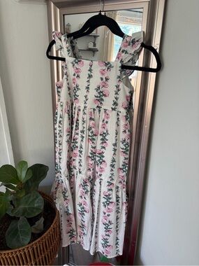Happily Grey Girls Pink Floral Tiered Maxi Dress Size 7 NWT Sundress